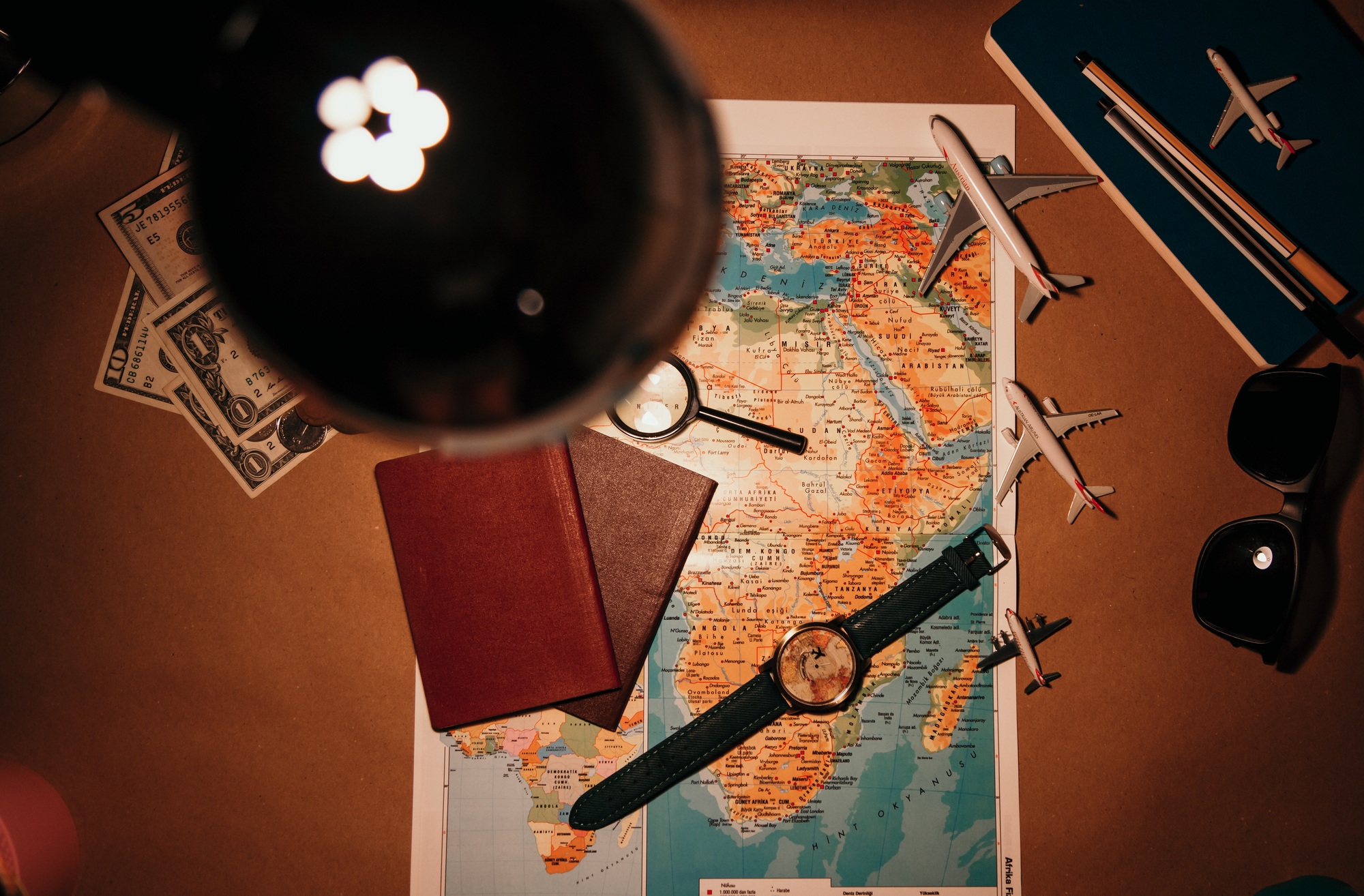 Travelling flat lay