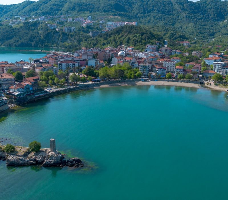 Aerial images of the Amasra district of Bartın province in Türkiye were provided by a drone.